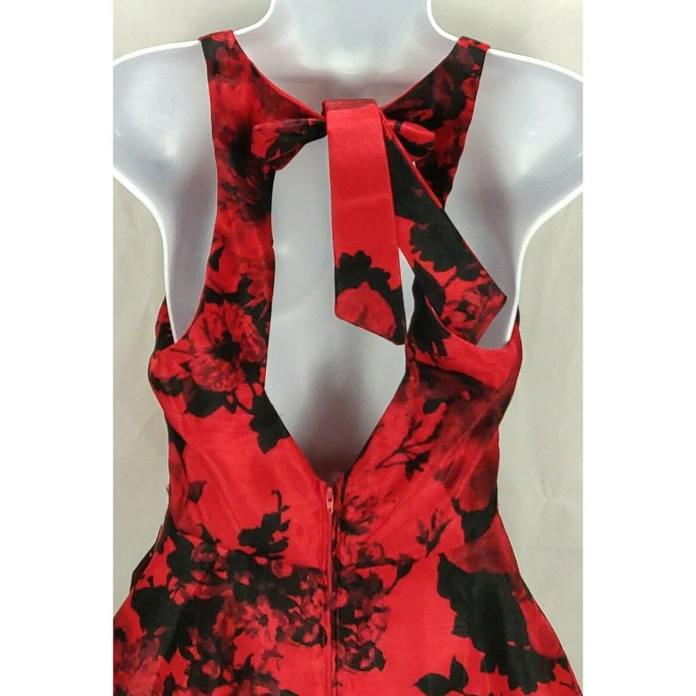 City Studios Womens Dress Juniors Size 5 Red Black - Picture 8 of 16